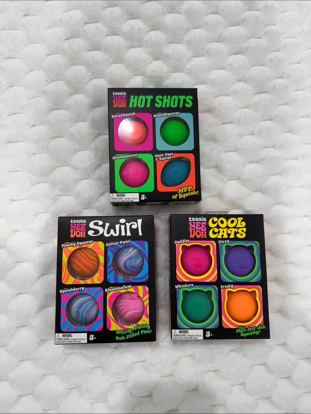 NeeDoh Teenie Set - Hot Shots, Swirl & Cool Cats